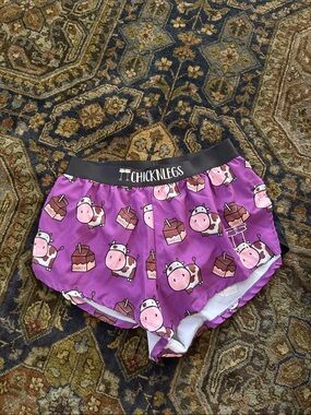 ChicknLegs Purple Cow-Print Athletic Shorts